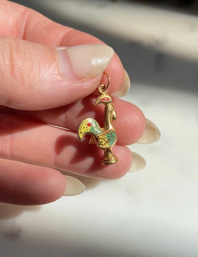 18k Rooster Charm
