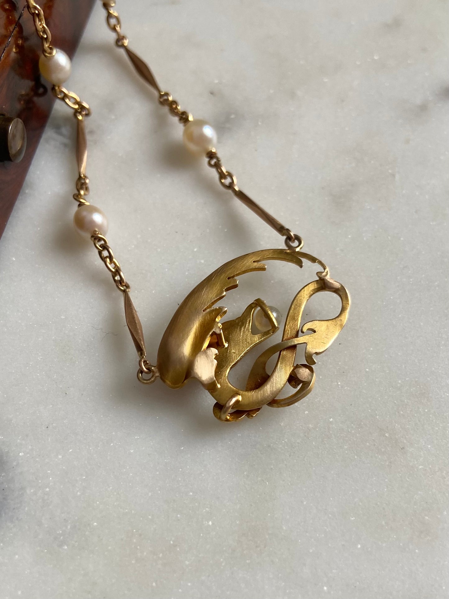 Antique 18k/14k Griffin Necklace